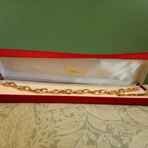 Vintage After Thoughts Women's Gold Chain Fashion Bracelet with Red Box